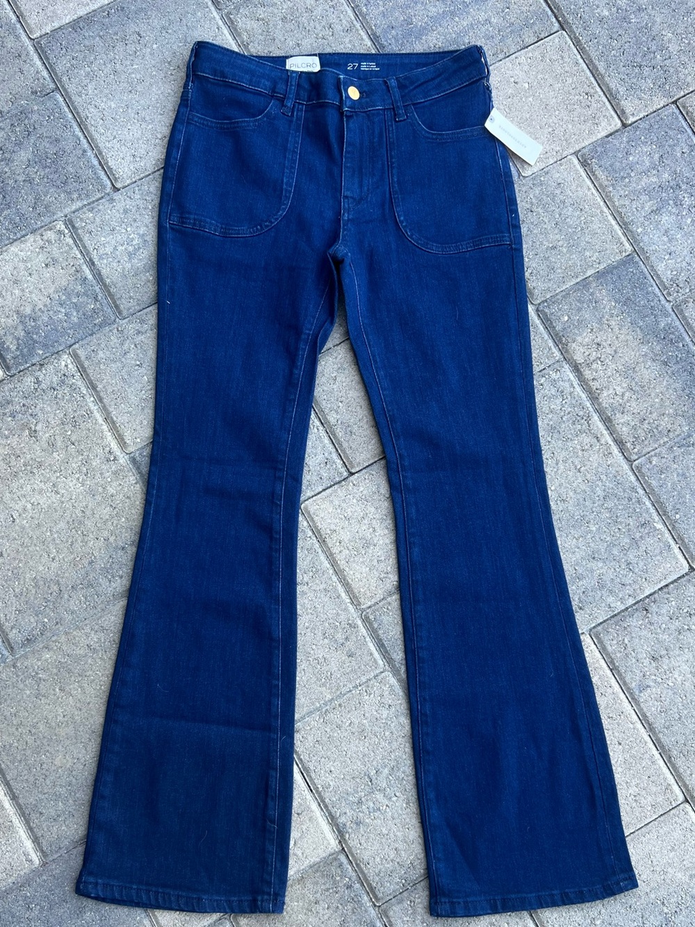 Anthropologie Pilcro Jeans Women's 27 Blue Low Rise Icon Flare $148